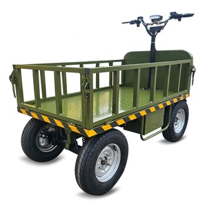 Four-wheel Disc System Battery Powered Hand Push Flatbed Transport Trolley <b>Carts</b> Price - Product Image 1