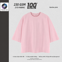 Kaos Oblong Pendek Lengan Pendek Grafis Monyet Batik Custom OEM THREAD VOX 230GSM Katun Jersey Double Yarn Combed, Kerah Bulat Longgar