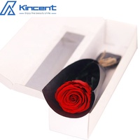 Cadeaux de Noël 2024 Bouquet de roses éternelles Rose préservée avec tige