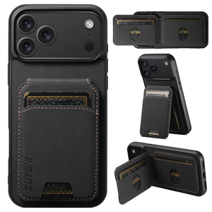 SUTENI per <span class=keywords><strong>iPhone</strong></span> 18 Pro Max Custodia con Supporto e Porta Carte, Effetto Smerigliato, Texture Litchi, Lussuosa Pelle Sintetica 17 16 Plus 15 14 13 <span class=keywords><strong>12</strong></span> - Product Image 3