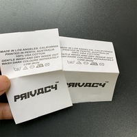 Étiquette d'entretien personnalisée bon marché pour vêtements, sac, t-shirt, polyester, nylon, taffetas