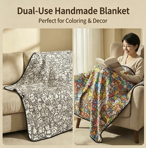 Housse personnalisée en laine et cachemire imprimée graffiti DIY pour lit, canapé, chambre à coucher, sieste, décompression, toutes saisons - Product Image 1