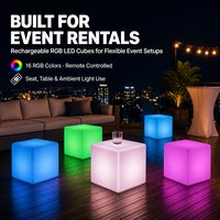 CoolQing Vente en gros de cubes lumineux LED rechargeables pour la restauration, le mobilier, les événements commerciaux, la location, RGB 16 couleurs, télécommande