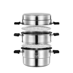 DIA 30CM Two-Layer High Quality 304 Stainless Steel Steamer Pot Durable Metal Cookware For Food Induction Stove Compatible