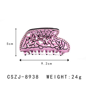 CANYUAN Pinza <span class=keywords><strong>de</strong></span> Pelo <span class=keywords><strong>de</strong></span> Acetato con Diseño <span class=keywords><strong>de</strong></span> Corazón Hueco, Personalizada con Flores, Unisex, Colorida, para Negocios y Moda - Product Image 2