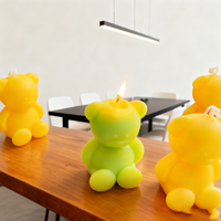 Velas Aromáticas de Cera de Soja Hechas a Mano, Únicas y Lindas, con Forma de Osito de Peluche, para Regalos de Cumpleaños de Bebés, Tema de Ositos, 2026