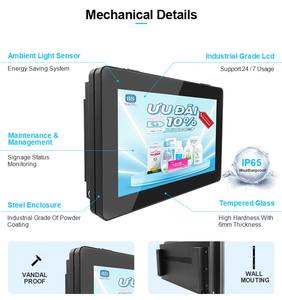 ป้ายโฆษณาเชิงพาณิชย์ 1200 นิต จอที<span class=keywords><strong>ว</strong></span>ีดิจิตอลสำหรับภายนอกอาคาร <span class=keywords><strong>ราคา</strong></span>ป้ายดิจิตอลติด<span class=keywords><strong>ผนัง</strong></span> จอแอลอีดี 22 นิ้ว จอแอลซีดีสำหรับรถบัส - Product Image 3