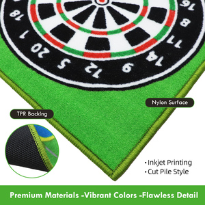 Tapis de protection professionnel pour jeu de fléchettes, <span class=keywords><strong>imprimé</strong></span> avec marquage d'ôches multi-distances, pour tournois de fléchettes, vente en gros - Product Image 2