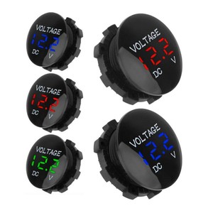 Voltmètre rond étanche DC 12V-24V pour <span class=keywords><strong>bateau</strong></span> à <span class=keywords><strong>moteur</strong></span>, moto, voiture, affichage LED sur panneau - Product Image 3
