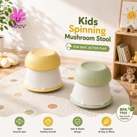 Chaise tournante sensorielle en forme de champignon pour enfants, pour l'exercice de coordination manuelle, assise et rotation, entraînement de mouvement intérieur