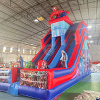Toboggan aquatique gonflable pour adultes avec piscine, toboggan gonflable pour bateau, toboggan gonflable Spiderman pour piscine