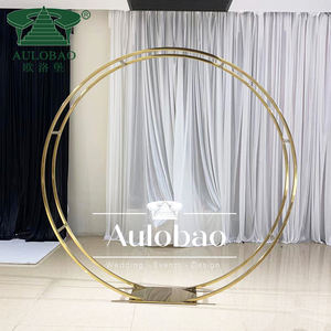 Gold Stainless Steel Metal Round Events <b>Backdrop</b> <b>Stand</b> for <b>Wedding</b> - Product Image 1