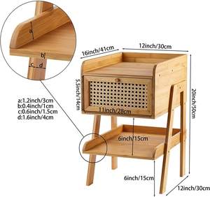 Combohome tavolino da caffè con <span class=keywords><strong>comodino</strong></span> in Rattan di bambù personalizzato in stile moderno con ripiano per soggiorno, camera da letto, <span class=keywords><strong>comodino</strong></span> - Product Image 5