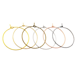 Aros Redondos Metálicos con Forma de Número Nueve para Fabricación de Pendientes, en Oro, Plata y Blanco, Componentes de Joyería Chapados en Oro KKC - Product Image 1