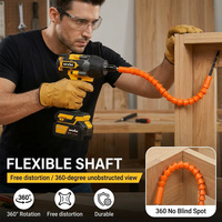 Clé à chocs sans fil 21V, moteur sans balais, vitesse variable, couple élevé, pour usage automobile et bricolage, avec boîtier - entraînement 1/2 pouce