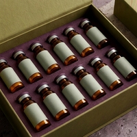Boîte rigide personnalisée à couvercle vert pour flacons de peptides, 12 flacons, avec insert en mousse, impression offset, carton gris, soins personnels