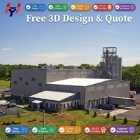 Centre de stockage de matériaux d'emballage en structure métallique préfabriquée pour entrepôt, usine et logistique