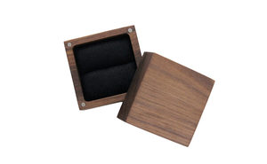 Caja de Joyería de Madera de Nogal Oscuro Ecológica, Cuadrada, con Tapa Magnética, Pequeño Organizador de Anillos para Regalo de Aniversario - Product Image 4