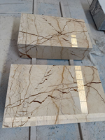 Table basse moderne Sofita en marbre doré, table centrale de luxe en pierre naturelle, pierre à veines rouges, meubles de salon pour villa