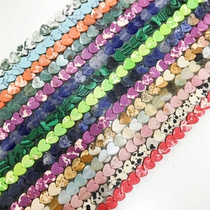 Phụ liệu làm đồ trang sức phổ biến: Hạt đá mắt hổ tự nhiên, apatite, lapis lazuli, thạch anh tím, hình trái tim, kích thước 2*6*6mm, tự làm, chuỗi đá thạch anh rời - Product Image 5