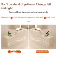 Comptoir de réception de luxe en forme de vague, réversible gauche-droite, avec bande LED pour hôtel et salon