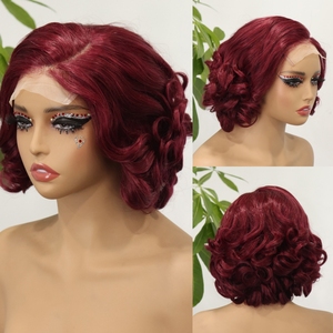 Pelucas de Cabello Humano de Alta Densidad con Ondas Suaves, Sin Pegamento, Listas para Usar, Pelucas Bob para Mujer, Pre-cortadas, Peluca Frontal 4x4 Sin Encaje - Product Image 5
