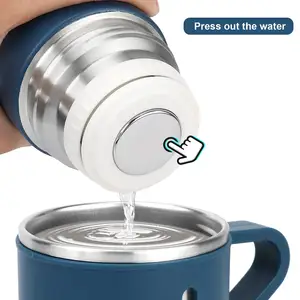 500ml स्टेनलेस स्टील थर्मो वैक्यूम अछूता बोतल के साथ कप के लिए कॉफी गर्म पेय और ठंडे पेय पानी फ्लास्क सेट