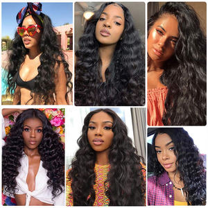Perruque loose wave brésilienne naturelle, cheveux longs, noir, livraison gratuite - Product Image 6