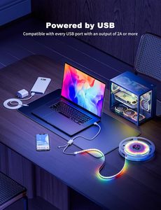 RGB thông minh IC COB LED Strip ánh sáng màu đuổi theo, 5V USB Multicolor linh hoạt băng ánh sáng với chế độ âm nhạc/ứng dụng điều khiển, cho TV, phòng ngủ - Product Image 3