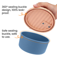 Bol en silicone de qualité alimentaire OEM ODM avec couvercle, boîte à lunch en silicone anti-fuite, récipient alimentaire réutilisable, compatible lave-vaisselle