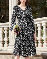Nouveau design, tissu popeline imprimé floral 53% viscose 47% rayonne pour robes et jupes de filles