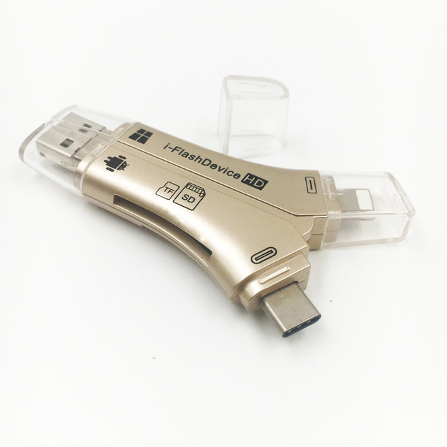 Type-C Adapter Multi Functional Computer Phone Dual Use SD TF Mobile Card Reader 4-in-1
