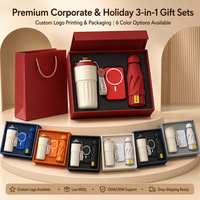 Coffret Cadeau d'Affaires Exécutif 3-en-1 : Gobelet Isotherme Intelligent 316, Masseur Cervical et Batterie Externe Magnétique – Personnalisation de Logo Disponible