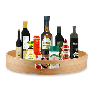 Bandejas redondas de bambú de doble capa para servir, bandeja de almacenamiento para café y té de hotel, decoración para mesa de comedor - Product Image 4