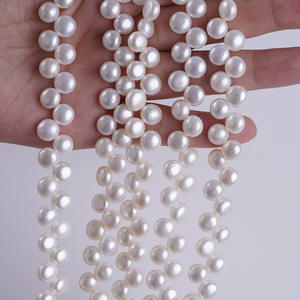Perlas Sueltas de Agua Dulce Naturales de 8-9 mm, Perlas de Pan de Doble Capa con 28 Orificios Laterales, Accesorios para Collares Semiterminados DIY - Product Image 3