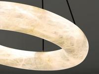 Lustre en marbre naturel espagnol de luxe, réglable en hauteur, minimaliste, translucide, en pierre, haut de gamme
