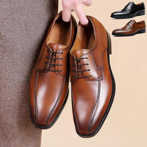 High-quality Breathable Men's Genuine Leather Pointed Oxfords Casual Business Formal <b>Shoes</b> Anti-Slippery <b>Deodorization</b> Features - Product Image 5