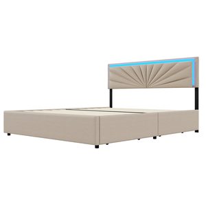 Muebles elegantes de lujo bastante contenible encaissable doble dormitorio completo estilo cama con cajón de madera moderno individual - Product Image 5