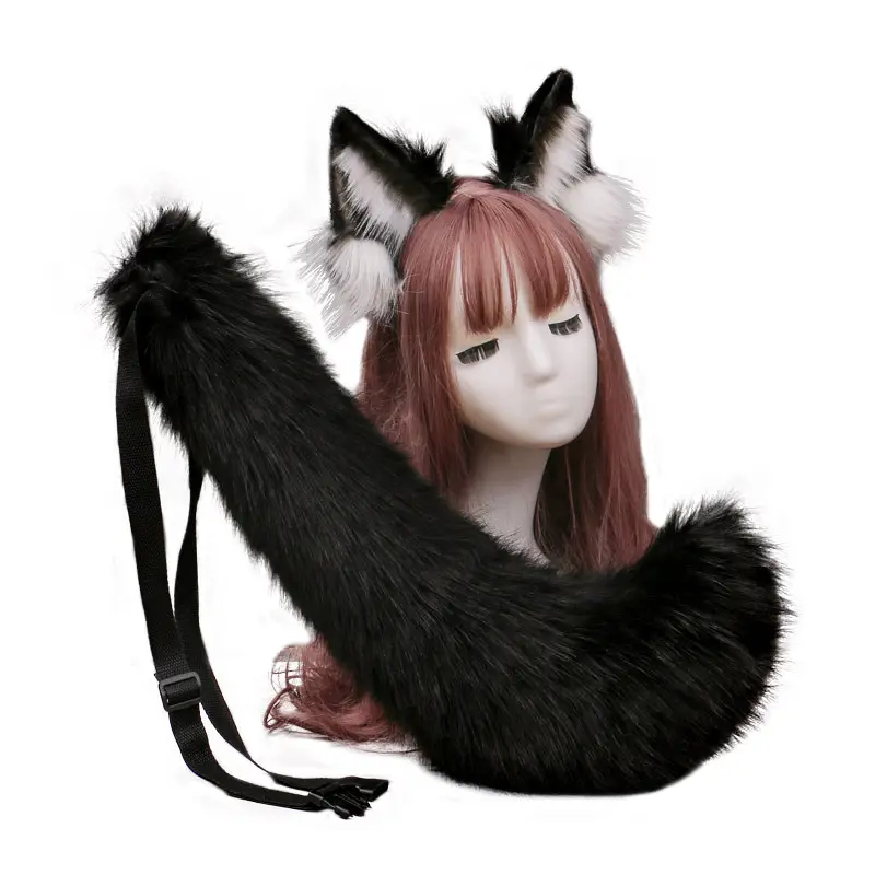 Factory Direct Sale Ear Suit Plush Animal Ears Girl Cosplay Props Halloween Tail Fashion Accessories Wholesale Customization