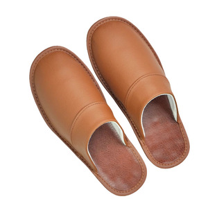 Mules unisexes en cuir de vachette pleine fleur à bout fermé, souples et confortables, pour la maison et le bureau - Product Image 4
