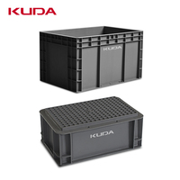 Boîte de logistique en plastique KUDA EU8622A-SLWLX, conteneur emboîtable, boîte en plastique épaissi, boîte de rangement pour pièces automobiles industrielles, 800x600x230mm
