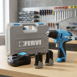 Perceuse-visseuse FERVI 12V - Perçage du bois jusqu'à 28 mm - Couple de 19/30 Nm - Poids 2,29 kg - Product Image 3