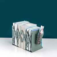 Porte-livres rétractable en métal avec porte-stylo Support de livre réglable pour étagères et bibliothèque