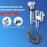 Ensemble de pistolet de pulvérisation pour bidet haute pression avec vanne inverseur bidirectionnelle, pulvérisateur de toilette mural portatif en acier inoxydable avec noyau de valve en céramique