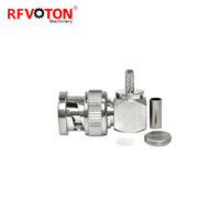 Connecteur RF BNC mâle à sertir, angle droit, pour câble RG179 RG174 LMR100 RG316, connecteur coaxial RF