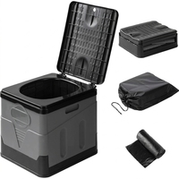 Toilette portable pliable pour le camping, les voyages, en plastique, pour camping-car, intérieur/extérieur, usage temporaire