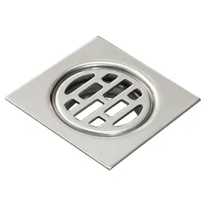 80*80mm size 51mm outlet stainless steel floor drain simple design cheap shower kitchen mirror type drawing balcony floor drain
