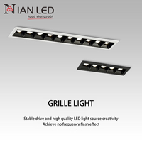 Plafonnier LED linéaire moderne 3 CCT 30W encastré, spot de plafond encastré, dimmable DALI, couleur noire