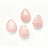 Éponge de maquillage en silicone souple transparente en forme de goutte d'eau, applicateur de doigt lavable pour fond de teint liquide et correcteur