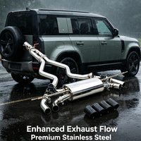 Kit de silencieux arrière Starcar avec valve à commande à distance, en acier inoxydable poli miroir, épaisseur 1,5 mm, pour Land Rover